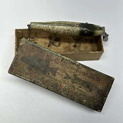 Vintage Wooden C.C.B. Co. Fishing Lure Glass Eyed Pikie Minnow? With Box • $59.95