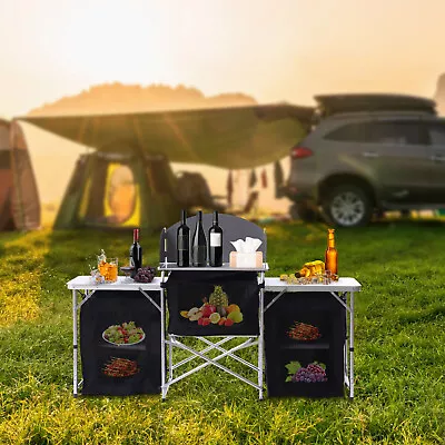 Outdoor Portable Camping Kitchen Station Kit Folding Camping Side Table 110lbs • $87.40