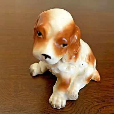 Vintage Ucagco China Cocker Spaniel Figurine Brown & White Made In Japan 4  Tall • $8.98