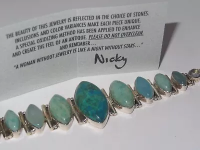 Nicky Butler Sterling Silver 925 BRACELET Turquoise Moonstone Jewelry (519P) • $200