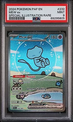 Mew EX  PSA 9 | 2024 Pokémon Paldean Fates Special Illustration Rare #232 SIR • $76