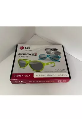 LG Cinema 3D Glasses Party Pack For LG Cinema TV 3D AG-F315 4 Pair Pack NEW • £12.99