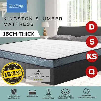 $174 • Buy QUEEN KING SINGLE DOUBLE Mattress Bed Foam Top Medium Firm Bonnell Spring