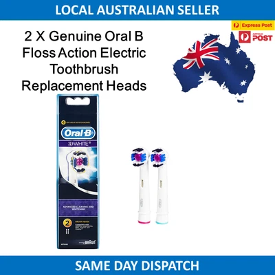 $13.95 • Buy Genuine 3D White Braun Oral B Replacement Electric Toothbrush Heads 2 PK