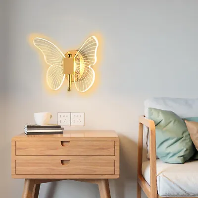 Butterfly Wall Light Fixture Wall Sconce LED Butterfly Wall Lamp For Kids Room • £21.42