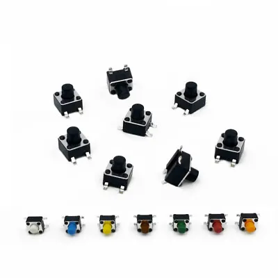 Color Tactile Push Button SMD Miniature/Mini/Small PCB Switch 4.5x4.5x5mm 4-Pin • $2.54
