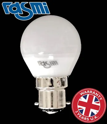 Rasmi B22 5w LED Bulb / Lamp B22 Golf Ball Style Bayonet Warm White 2700K • £3.95