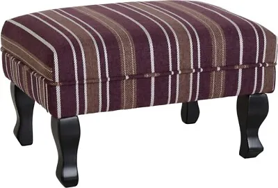 £67.19 • Buy Sherborne Footstool Upholstered In Burgundy Striped Fabric