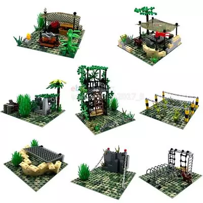 MOC WWII Jungle Military Position Base Weapon Rack Building Bricks Blocks Plate • $15.19