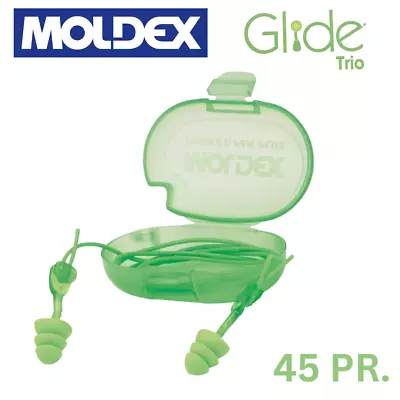 Moldex Glide® Trio (#6465)  - Reusable Twist-In Earplugs – NRR 27dB - (45 PAIR) • $66.98