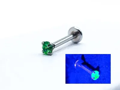 Uranium Glass Labret Medusa Monroe Helix Tragus Conch Lip Piercing Stud 316L • $47.87