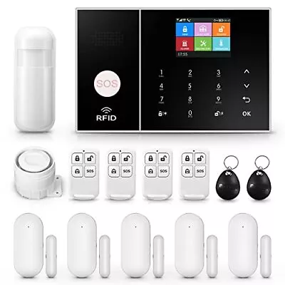 Clouree 4G Smart Home Security Alarm Kits Wireless WiFi Home Alarm System Wi... • $143.25