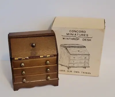 CONCORD MINIATURES Vintage  #1855 Winthrop Desk WOODEN DOLLHOUSE FURNITURE W/BOX • $12.99
