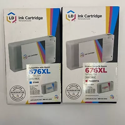 LD T676XL220 676XL Cyan And Magenta T676XL230 HY Ink Cartridge For Epson Printer • $23.95