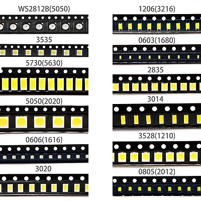 0805 1206 0603 3535 3528 2835 5630 5730 LED SMD Diode White Red Green RGB UV 3V • $10.99