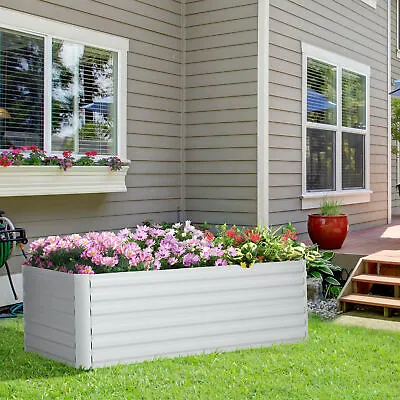 £75.99 • Buy Raised Beds For Garden Galvanised Steel Outdoor Planters With Reinforced Rods