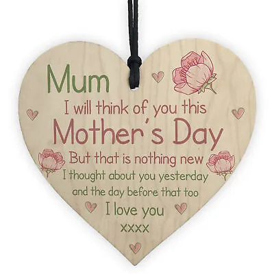 In Memory Plaque For Mum On Mothers Day Wooden Flower Memorial Gift For Mum • £3.99