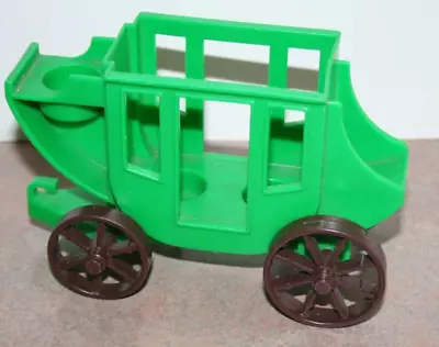 Vintage 1982 Fisher Price Stagecoach Green Little People Play Western Town • $10