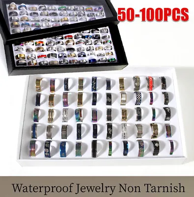 100pcs Rings Titanium Steel Rings Mixed Wholesale Jewelry Lot Men Women Fashion • $23.99