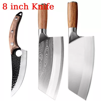 Cleaver Knife Chopper Master Chef Meat Bone Butcher Kitchen Stainless Steel AU • $17.99