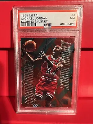 🔥1995 Fleer Metal #4 Michael Jordan Scoring Magnet-PSA 7-Bulls-NBA🔥 • $250