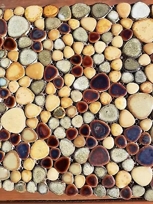 Brown Round Ceramic Mosaic Indoor Or Outdoor Tiles Pebble  • $11.56