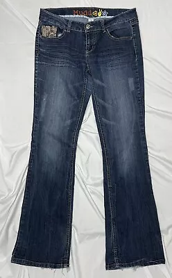 Mudd Jeans Juniors Size 9 Bootcut Blue Denim Cotton Blend 8  Rise • $13.99