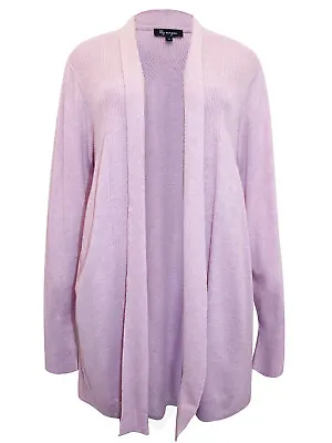 Lily Morgan Cardigan Jumper Plus Size 18/20 Lilac Pink Ribbed Knit Long Sleeves • £16.99