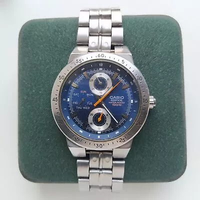 Casio Edifice  EF314 1794 Blue Dial JAPAN Men's Chronograph Watch • $132.50