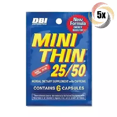 5x Packets DBI Mini Thin 25/50 Herbal Dietary Supplement | 6 Capsules Each • $11.12