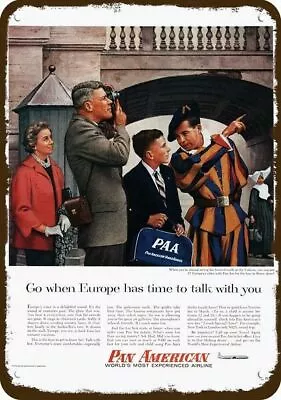 1956 PAN AM AIRLINES Vintage Look REPLICA METAL SIGN - VATICAN SWISS GUARD • $24.99