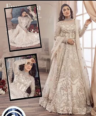 Asian Pakistani Indian Wedding Party Bridal Nikah Wear Dress Maxi Unstitched • £79