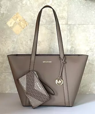 Michael Kors Pratt Large Top Zip Shoulder Tote Bag + Wallet Set Dusk • $149