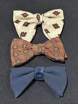 Lot Of 3 Bow Ties-men's Clip On Style - 70's Vintage • $24.99