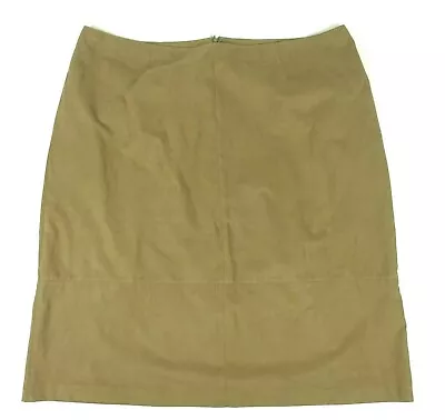 Venezia Jeans Tan Brown Faux Suede Panel A Line Skirt Sz 28  • $12.20