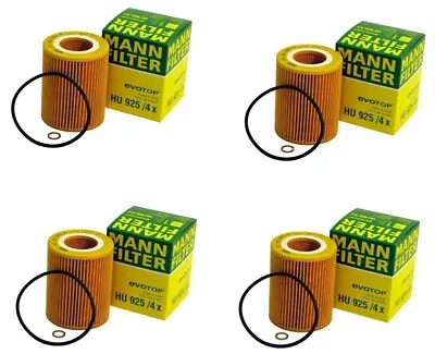 For BMW E36 E39 E46 E53 E60 E83 320i Set Of 4 Engine Oil Filter Mann 11427512300 • $38.95