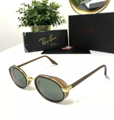 Ray-Ban Bausch & Lomb Style W2814 Oval Chocolate Side Cup Shield Sunglasses • £145