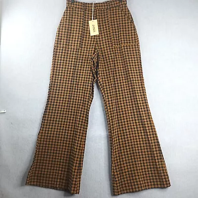 BNWT Ghanda Womens Size 10 Wide Leg Stockholm Check Pants RRP $69.95 • $35.95