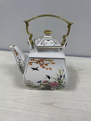 Vintage 1986 FP Japanese Porcelain Oriental Asian Scenes Teapot Made N Malaysia  • $36