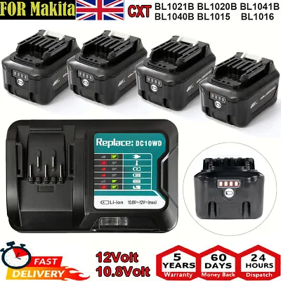For Makita BL1041B BL1021B 12V 10.8V Battery BL1040 BL1020 BL1016 BL1015 Charger • £17.90