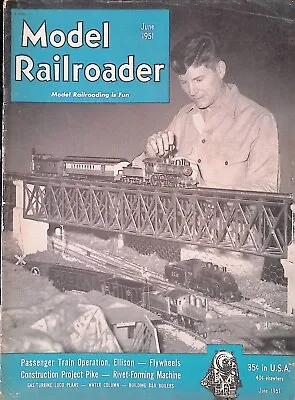 Model Railroader Magazine June 1951 Passenger Train Operation Flywheels • $11.99