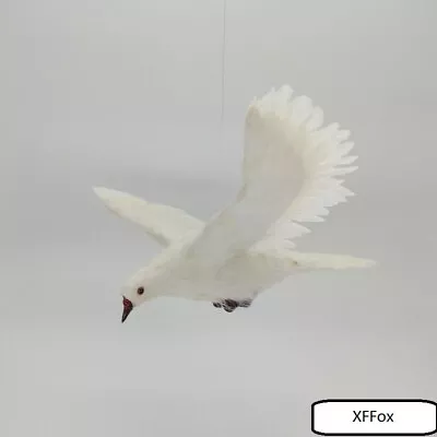 Real Life White Dove Model Plastic&feather Wings Dove Bird Doll About 38x26cm • $20.99