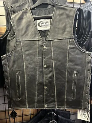 Men's Distress Leather Vest 2611.AGR  Size 4XL • $129.95