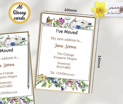 Change Of Address Cards Floral Printed Moving House CardsNew Home I/we Move/d • £12.50