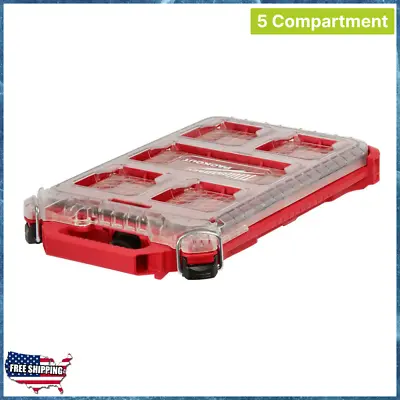 Milwaukee PACKOUT Small Parts Organizer Tool 5 Compartment Low Profile Compact • $33.95