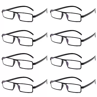 8PK Unisex Unbreakable Lightweight Reading Glasses Blue Light Blocking Readers • $16.49