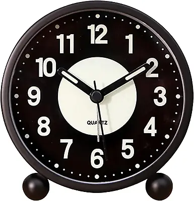 $32.17 • Buy HARLUE Alarm Clock Luminous 4 Inchround Silent Analog Table Clock Non-Ticking,Ba