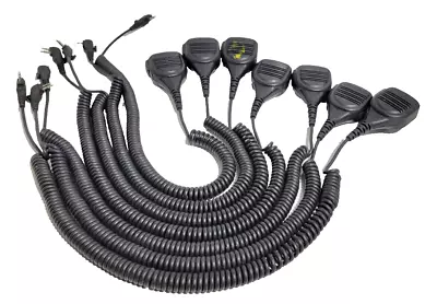 LOT OF 7- Speaker Coiled Microphone SM6 Fits Motorola Radios 2 - Pin -Unbranded • $111.51