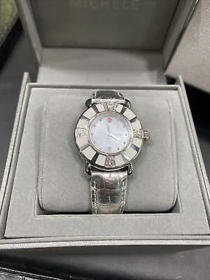 Michele Coral White MOP Diamond Watch MW14B01F1025 Stainless 36mm - Used • $800