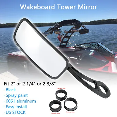 Aluminum Marine Boat Wakeboard Tower Mirror Water Ski Rear View Convex Mirror • $47.99